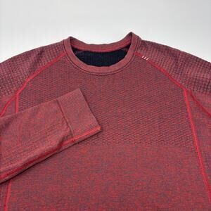 Lululemon Small Heathered Red Engineered Warmth Long Sleeve Wool Blend Crewneck